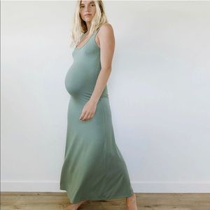 STORQ Double Scoop Tank Dress- Maxi- Sage- L (Band size 4)